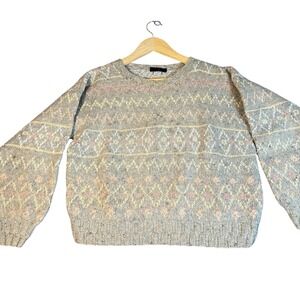 Vintage 90s Abercrombie & Fitch Fair Isle Sweater Women Cotton Wool Knit Uruguay